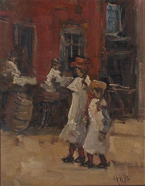 Georges Lemmen Girls strolling on the street